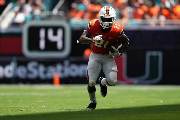Miami running back Henry Parrish II